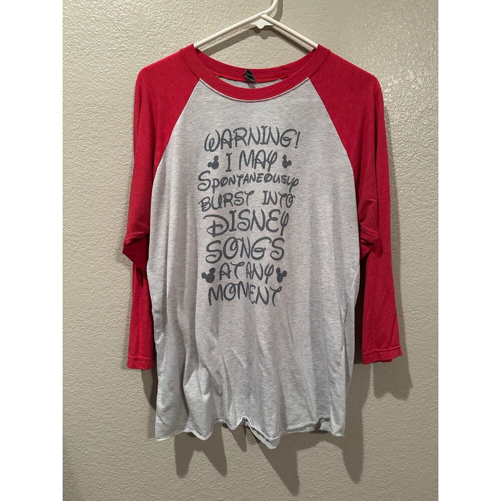 Disney Warning May Spontaneously Burst into Songs Ringer long sleeve Tee L